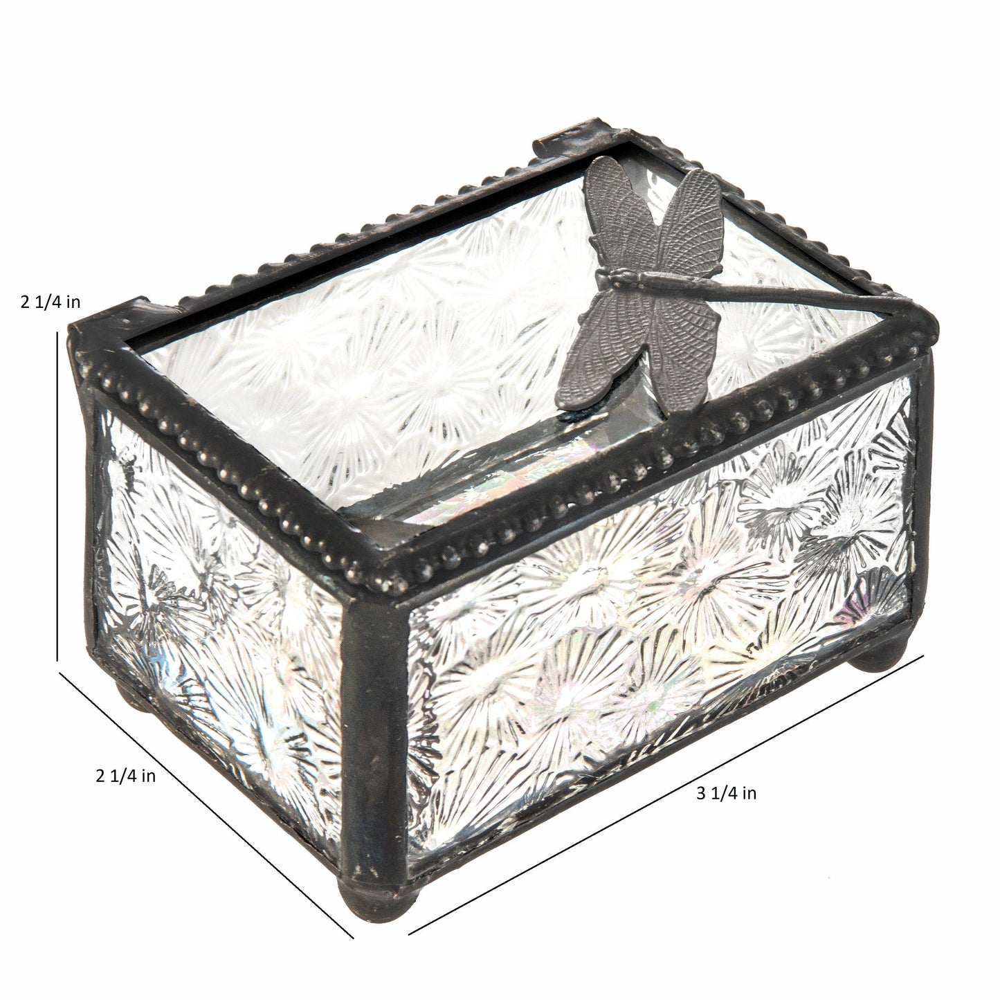 Box 291 Clear Florentine Dragonfly Box