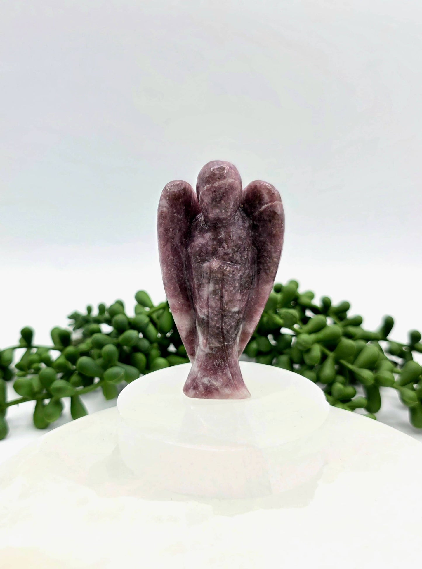 Lepidolite Gemstone Angel Figurine (3")