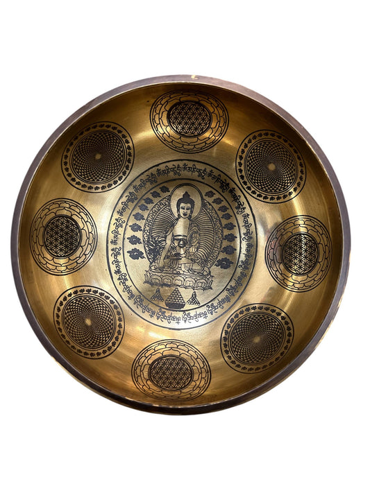 Tibetan Antique Laser carving Singing Bowl SB10
