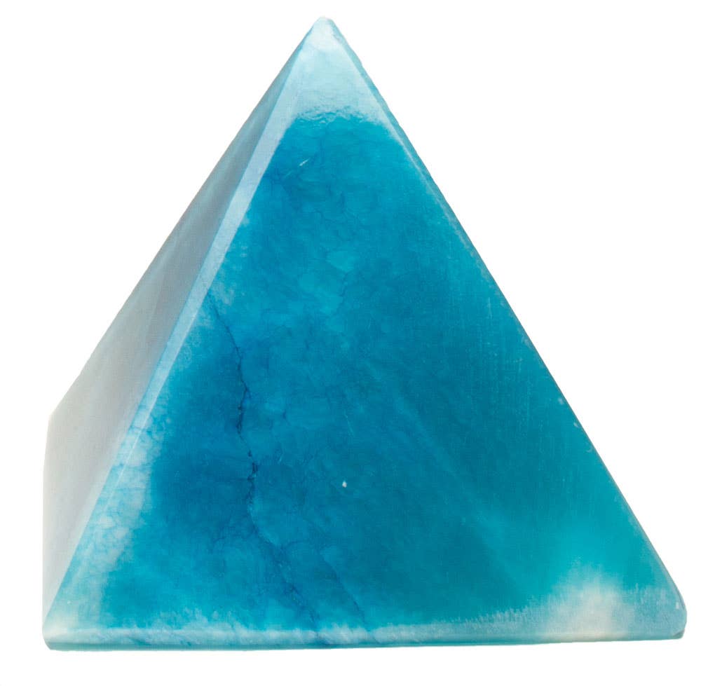 Alabaster Pyramid - Blue 3"