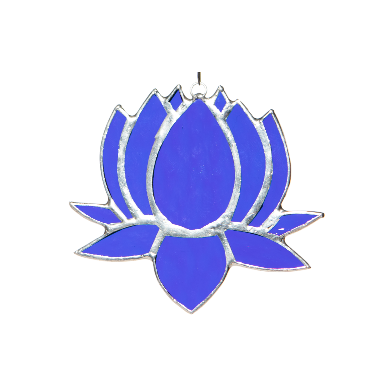 Small Lotus Stained Glass Suncatcher 3" x 4" - Nature Decor