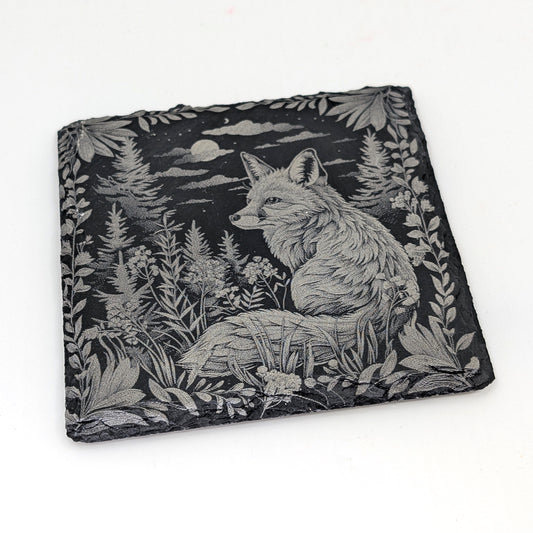 Slate Stone Coaster - Fox