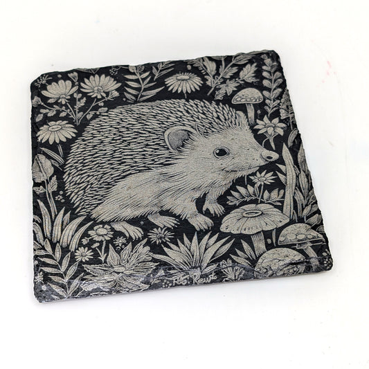 Slate Stone Coaster - Hedgehog B