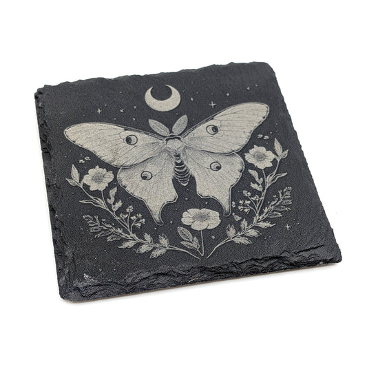 Slate Stone Coaster - Luna Moth A