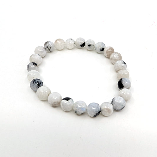 Rainbow Moonstone 8mm 7.5” Stretch Bracelet