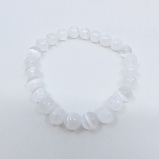 Selenite 8mm 7.5” Stretch Bracelet