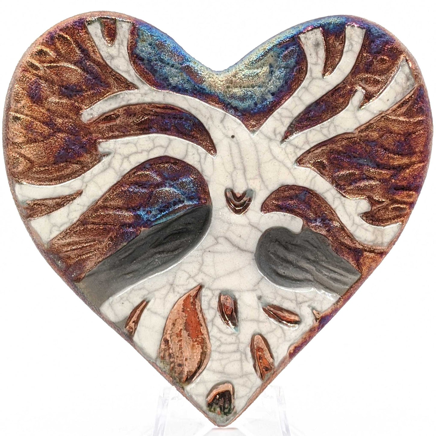 Raku Pottery Blessed Heart - Tree of Life