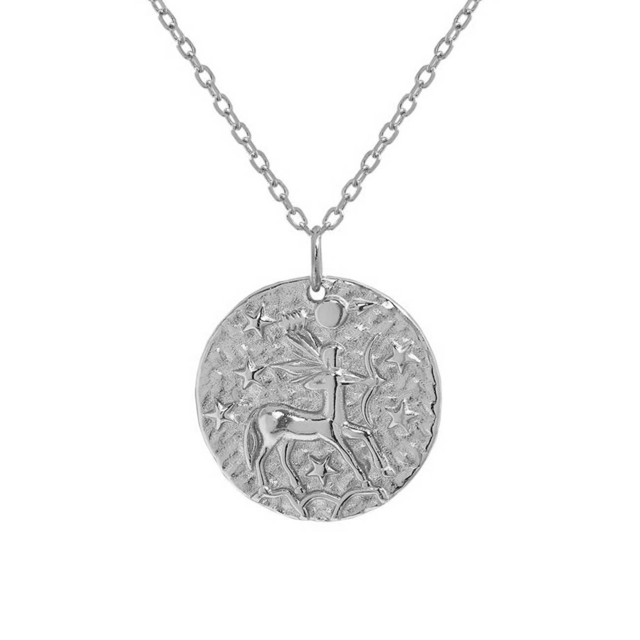 Sagittarius Zodiac Necklace Sterling Silver