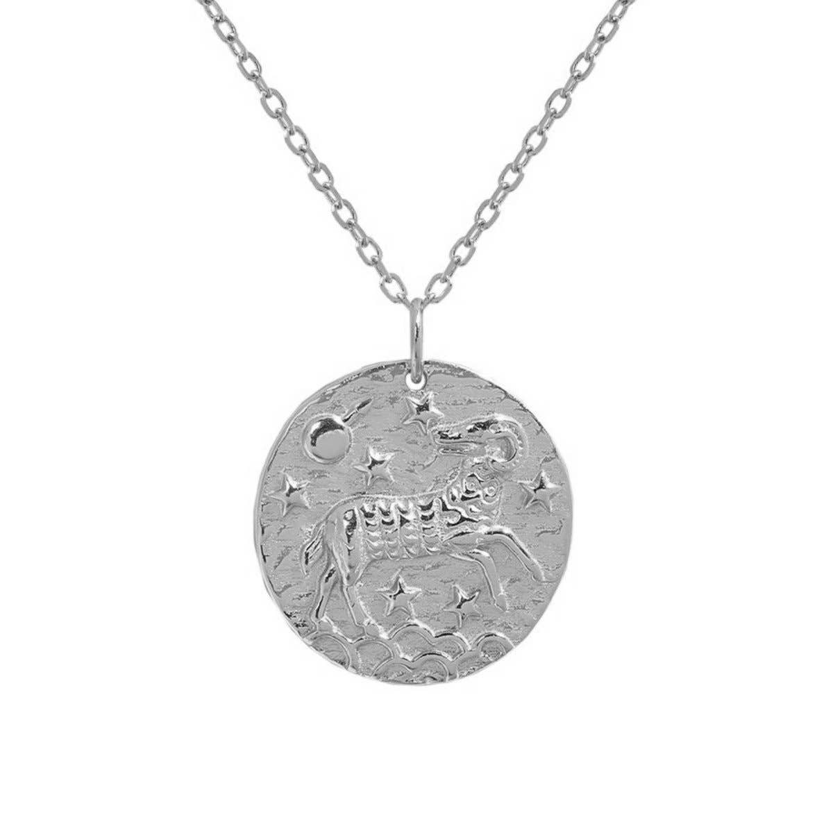Aries Zodiac Necklace Sterling Silver