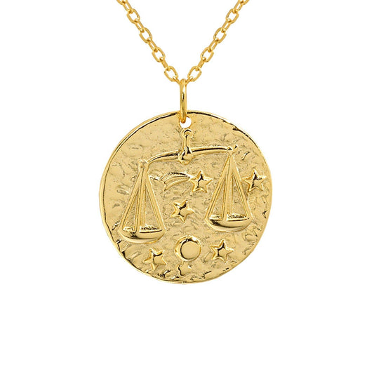 Libra Zodiac Necklace 18K Gold over Sterling Silver