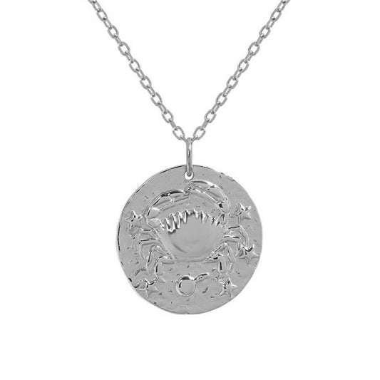 Cancer Zodiac Necklace Sterling Silver