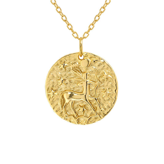 Sagittarius Zodiac Necklace 18K Gold over Sterling Silver