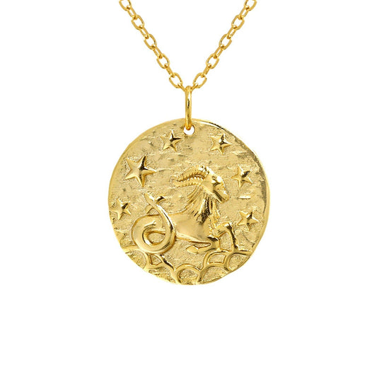 Capricorn Zodiac Necklace 18k over Sterling Silver
