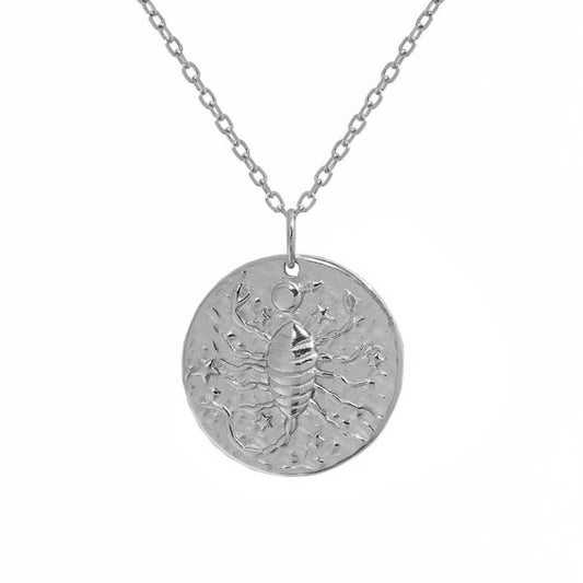 Scorpio Zodiac Necklace Sterling Silver