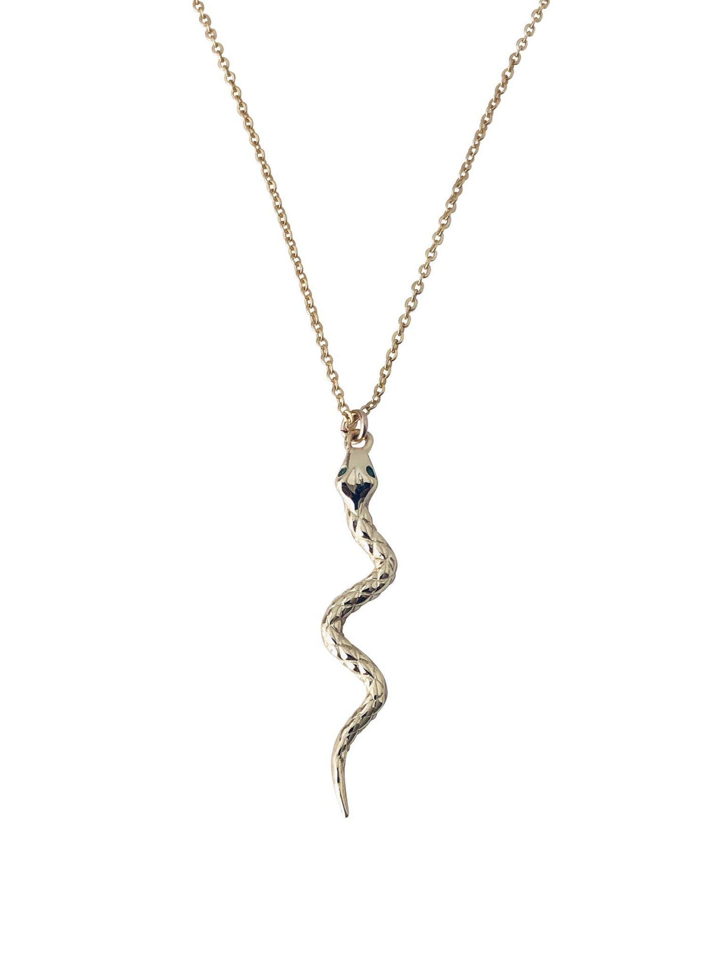 Green Eyed Vertical Snake Necklace