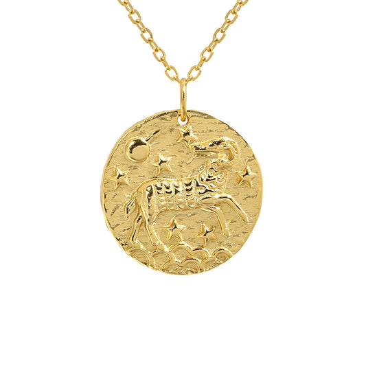 Aries Zodiac Necklace 18K Gold over Sterling Silver