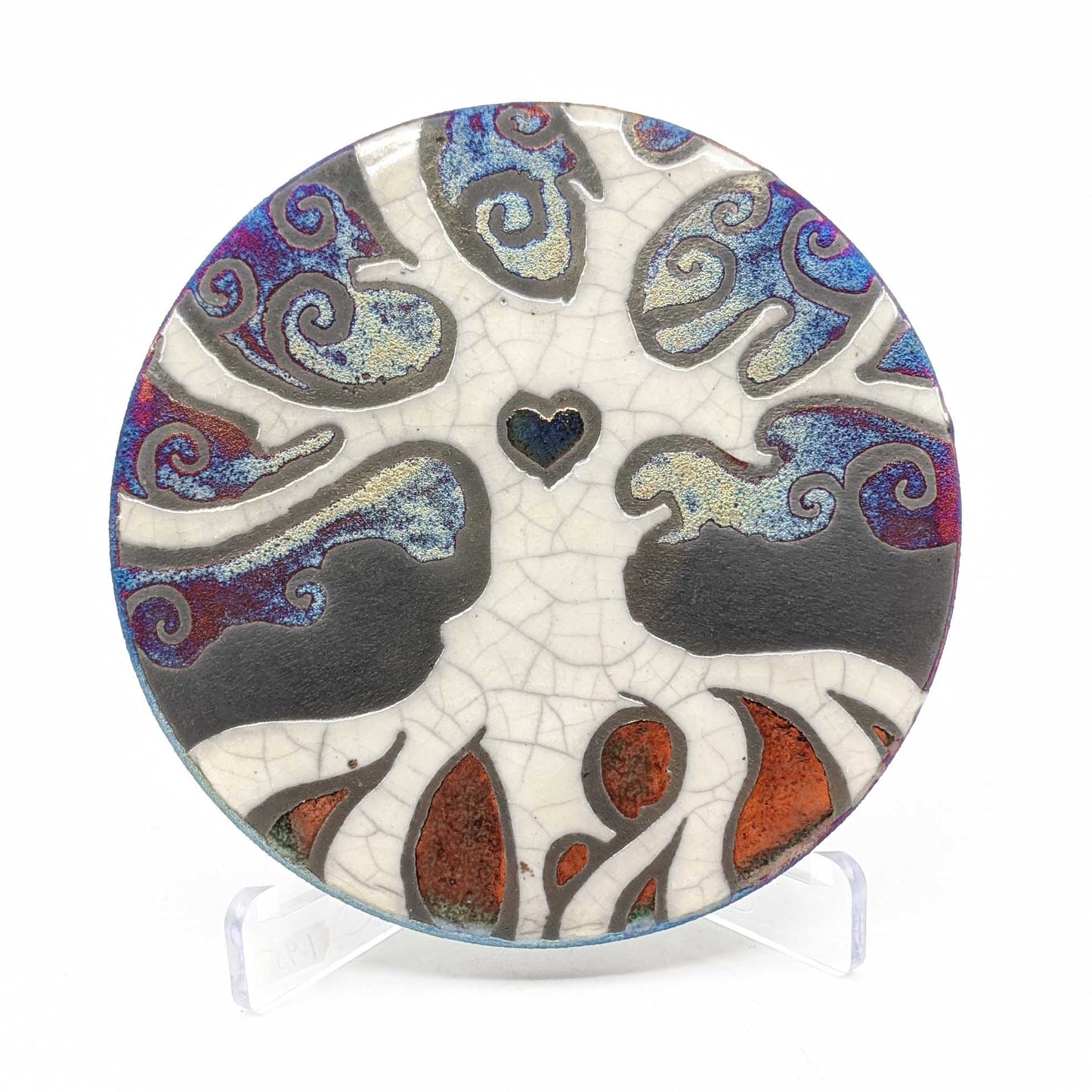 Tree of Life Raku Pottery Coaster