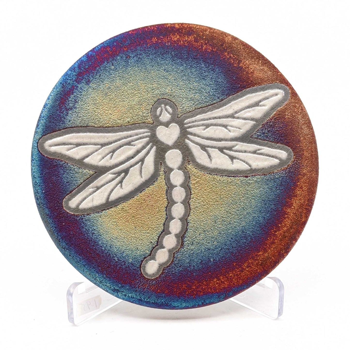 Dragonfly Raku Pottery Coaster
