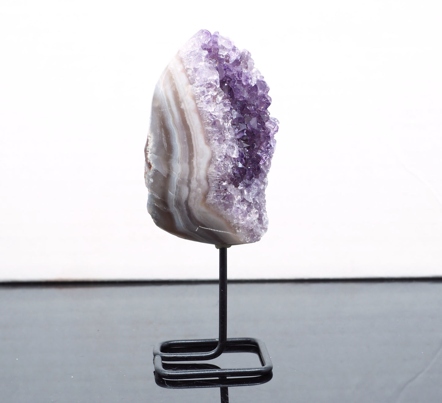 Amethyst Crystal Cluster on Metal Stand