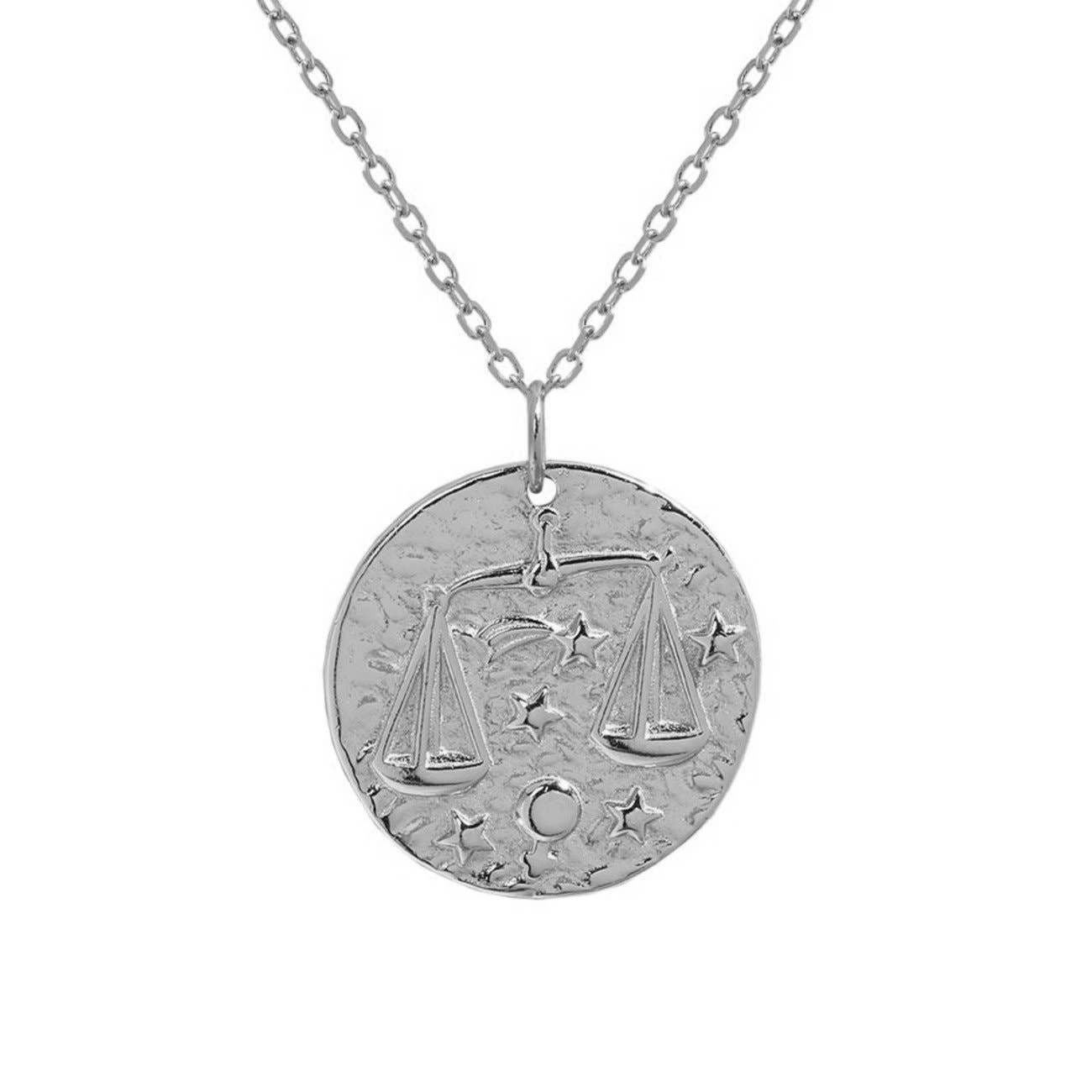 Libra Zodiac Necklace Sterling Silver