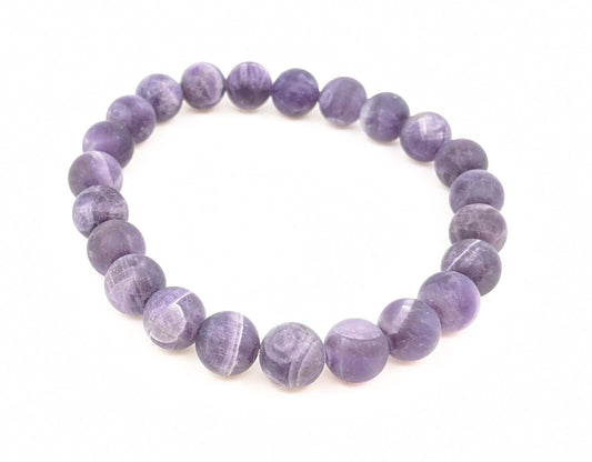 Amethyst Matte Finish 8mm Stretch Bracelet